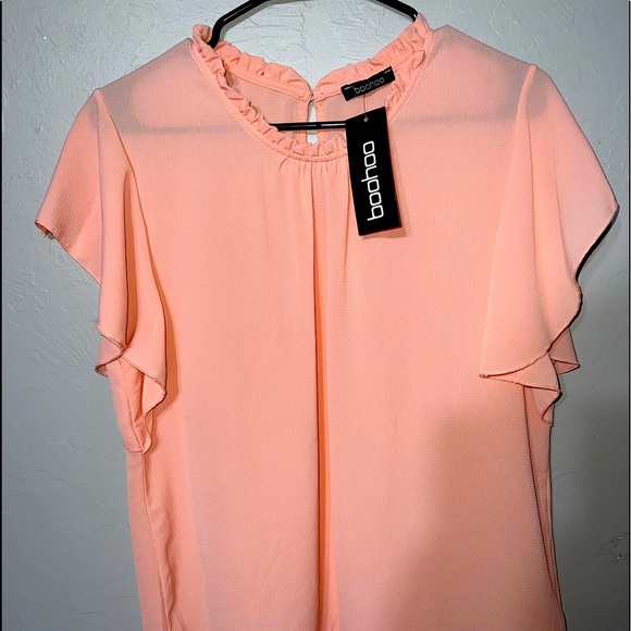 BOOHO~~ women’s frill sleeve & neck blouse - Picture 1 of 3